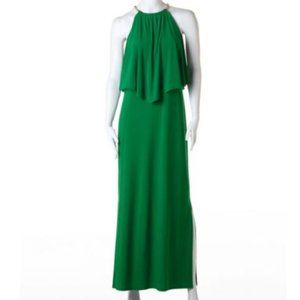 kelly green popover halter maxi